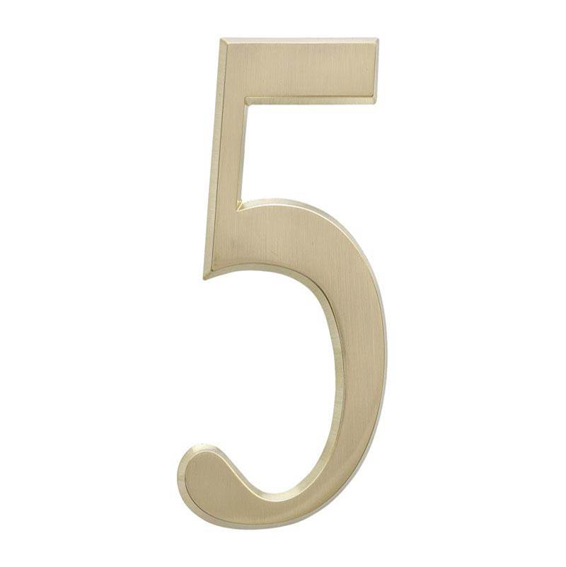 Whitehall Products 4.75'' Number 5 Satin Brass