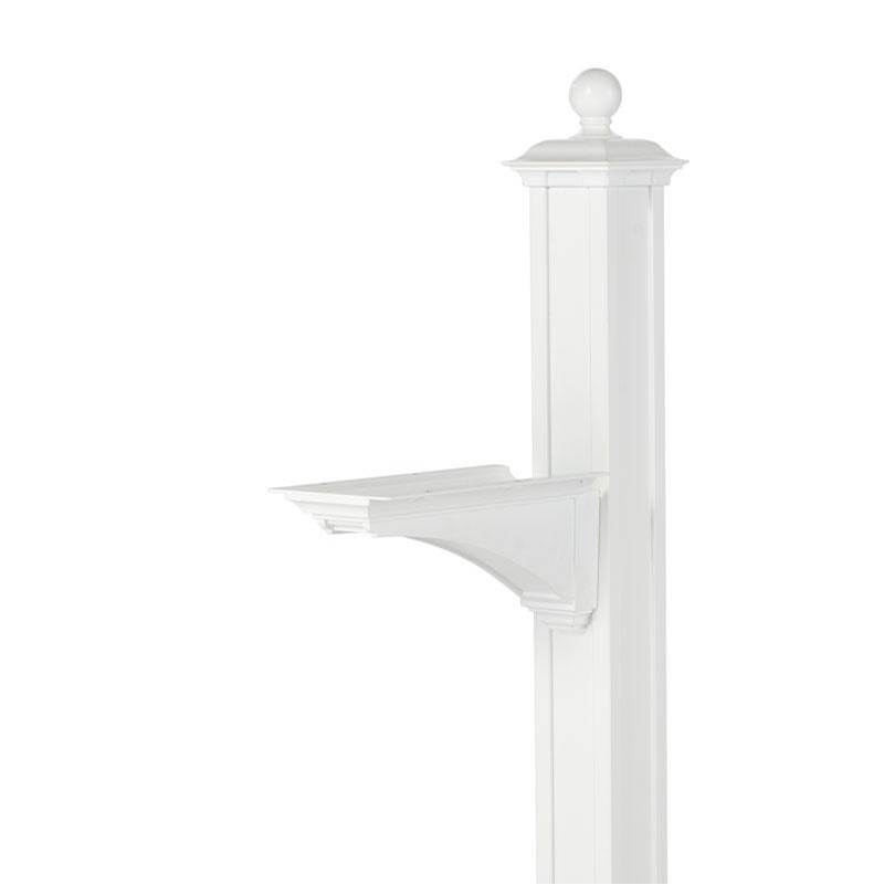 Whitehall Products Balmoral Post and Bracket w/ ball finial - White