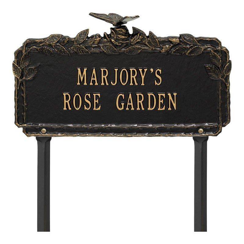 Whitehall Products Butterfly Rose Garden Personalized Lawn Plaque
