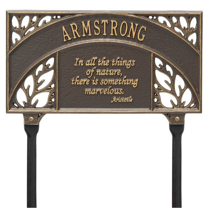 Whitehall Products Aristotle Garden Personalized Lawn Plaque
