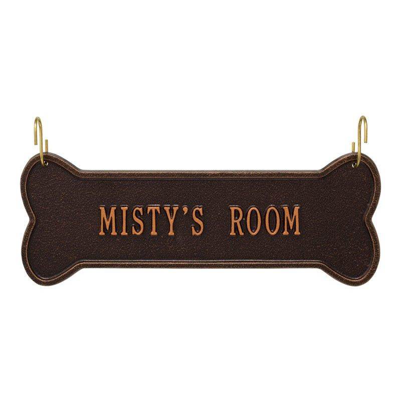 Whitehall Products Hanging Bone 1-Line Personalized Crate Plaque