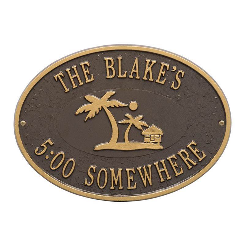 Whitehall Products Personalized Island Time Palm Plaque