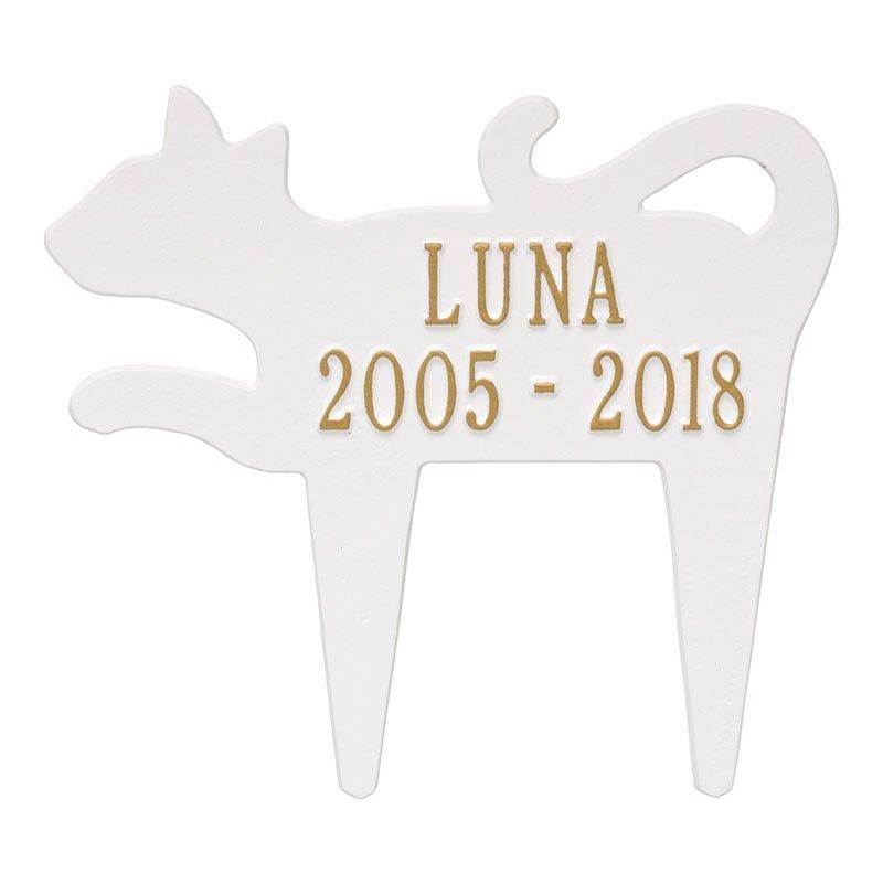 Whitehall Products Cat Silhouette Pet Memorial Personalized Lawn Plaque