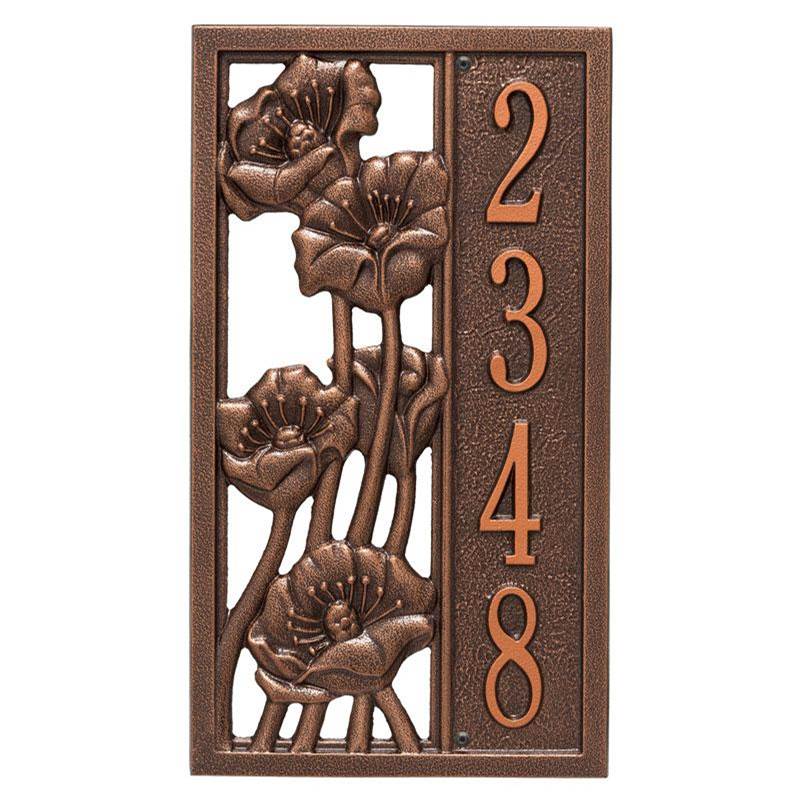 Whitehall Products Personalized Flowering Poppies Plaque - Vertical - 1 Line