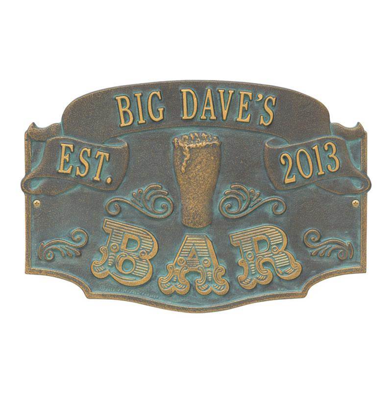 Whitehall Products Established Bar Plaque, Standard Wall 1-line