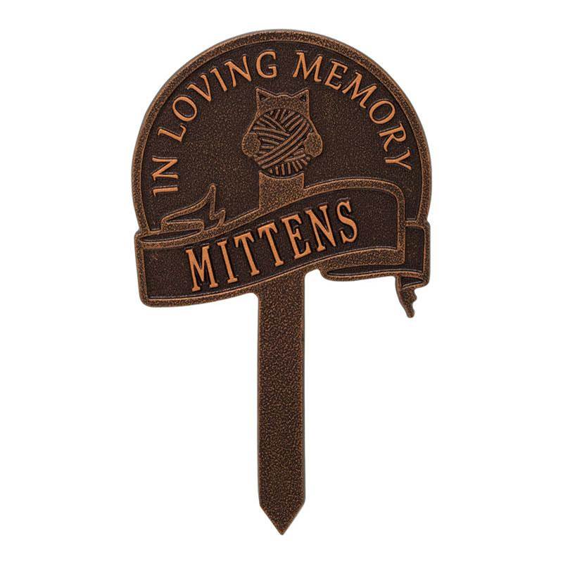 Whitehall Products Cat with Yarn Personalized Memorial Yard Sign