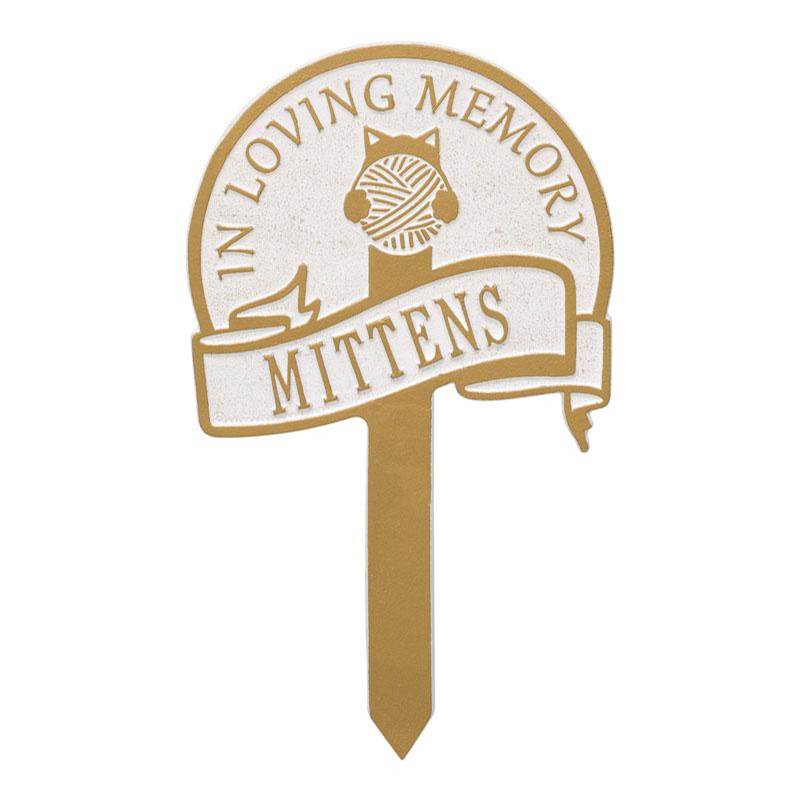 Whitehall Products Cat with Yarn Personalized Memorial Yard Sign