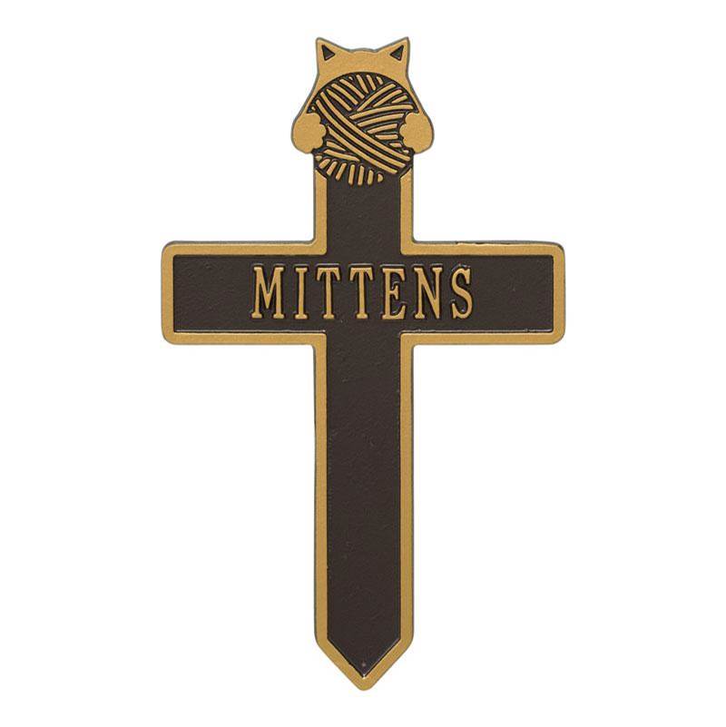 Whitehall Products Kitten with Yarn Personalized Memorial Cross