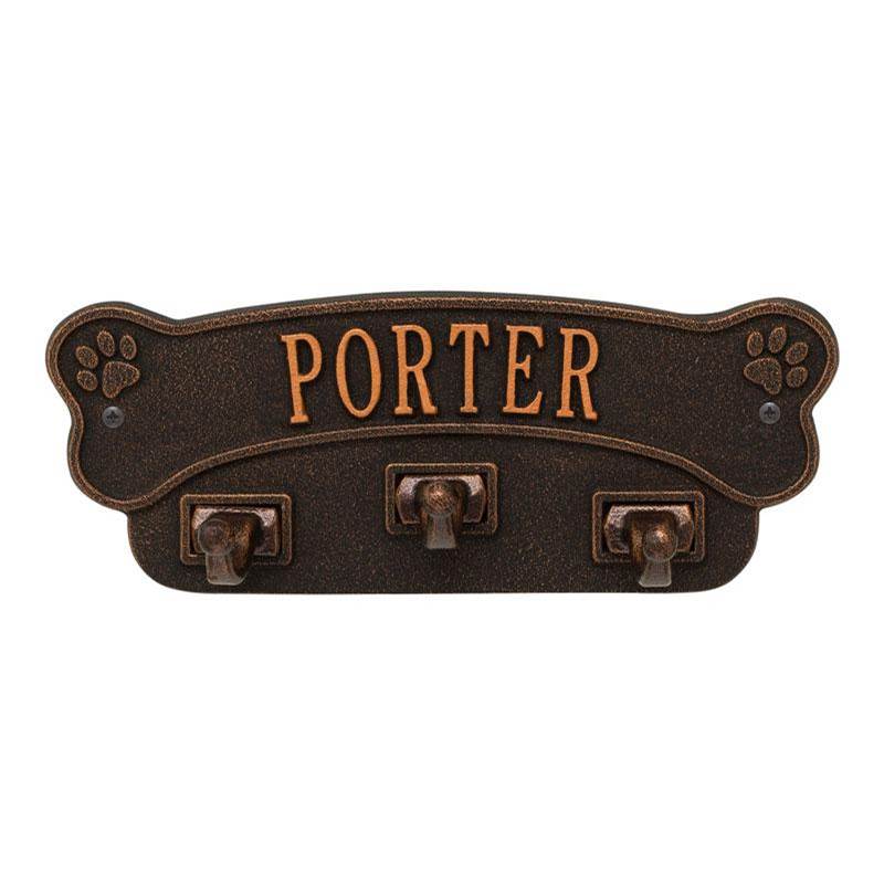 Whitehall Products Dog Bone Personalized Wall Sign with Leash Hooks