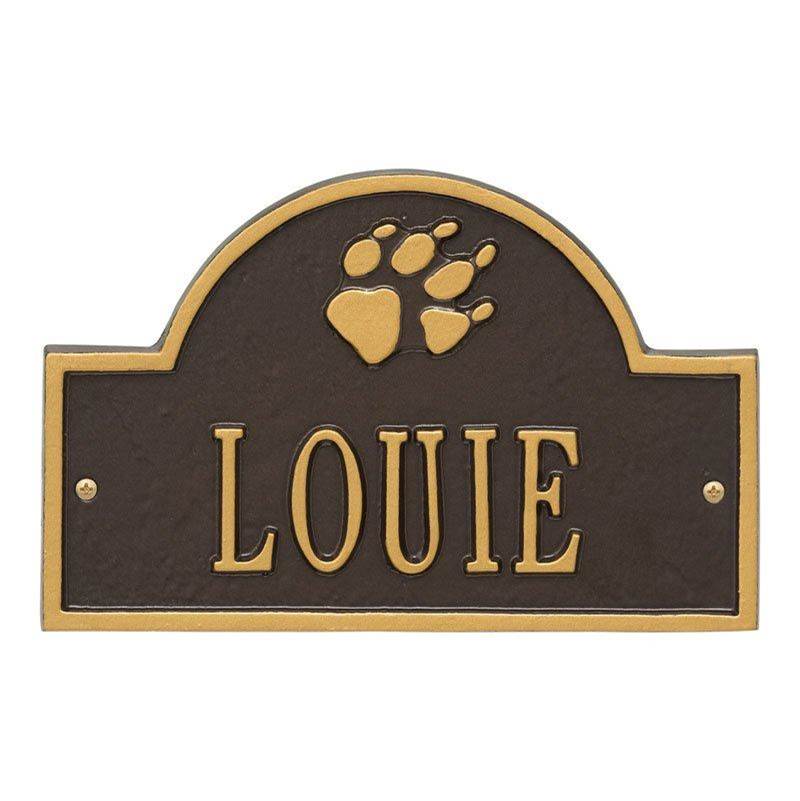 Whitehall Products Dog Paw Arch Mini 1-Line Personalized Wall Plaque