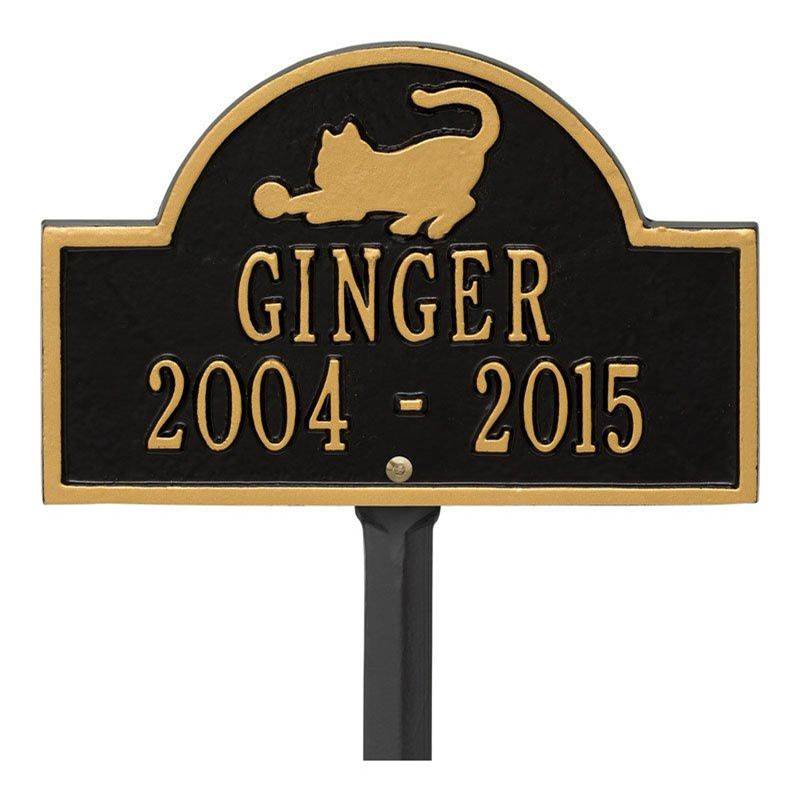 Whitehall Products Cat Arch Mini 2-Line Personalized Lawn Plaque