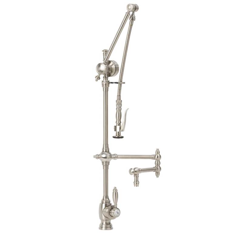 Waterstone Waterstone Traditional Gantry Pulldown Faucet - 18'' Articulated Spout - 4pc. Suite