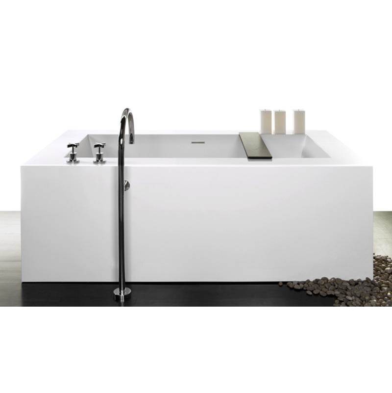 WETSTYLE Cube Bath 72 X 40 X 24 - 3 Walls - Built In Pc O/F & Drain - Copper Con - White Matte