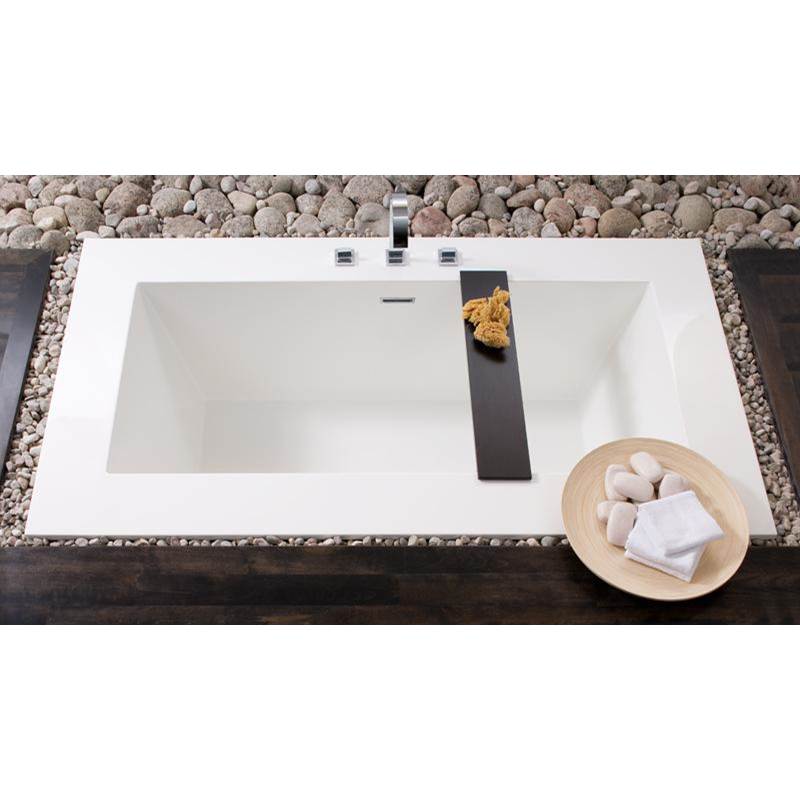 WETSTYLE Cube Bath 72 X 40 X 24 - 3 Walls - Built In Nt O/F & Mb Drain - White True High Gloss