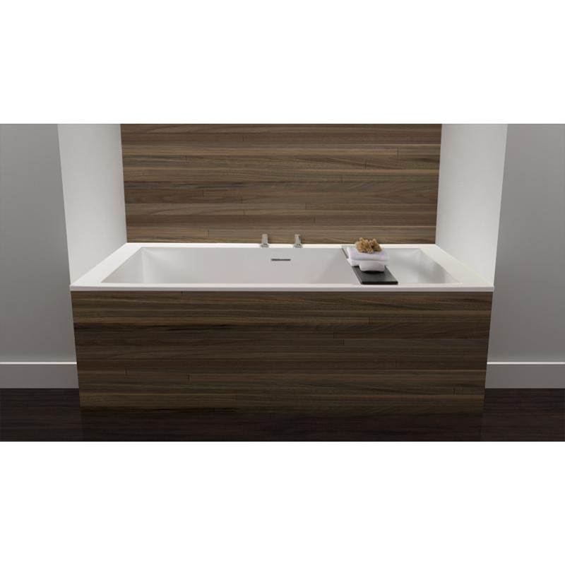 WETSTYLE Cube Bath 60 X 30 X 24 - 2 Walls - Built In Sb O/F & Drain - Copper Con - White True High Gloss