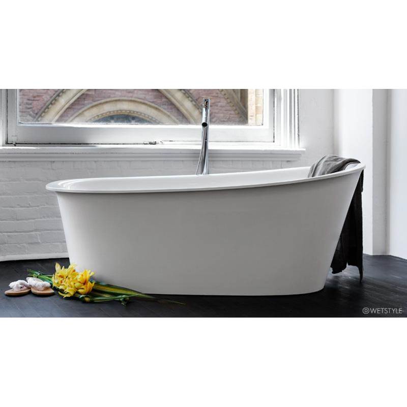 WETSTYLE Tulip Bath 64 X 34 X 25 - Fs  - Built In Pc O/F & Drain - Copper Conn - White Matte