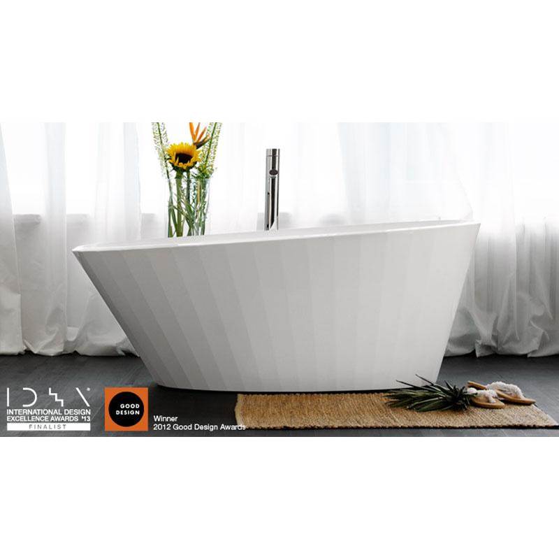 WETSTYLE Couture Bath 65.5 X 33.75 X 25 - Fs  - Built In Nt O/F & Mb Drain - White True High Gloss