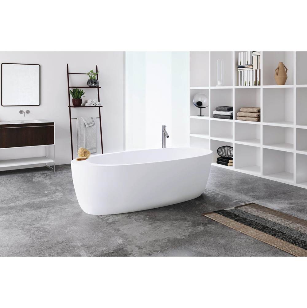 WETSTYLE Mood Bathtub -70 X 32 X 23 - Fs - Built In Nt O/F & Wh Drain - Copper Conn - White Matte