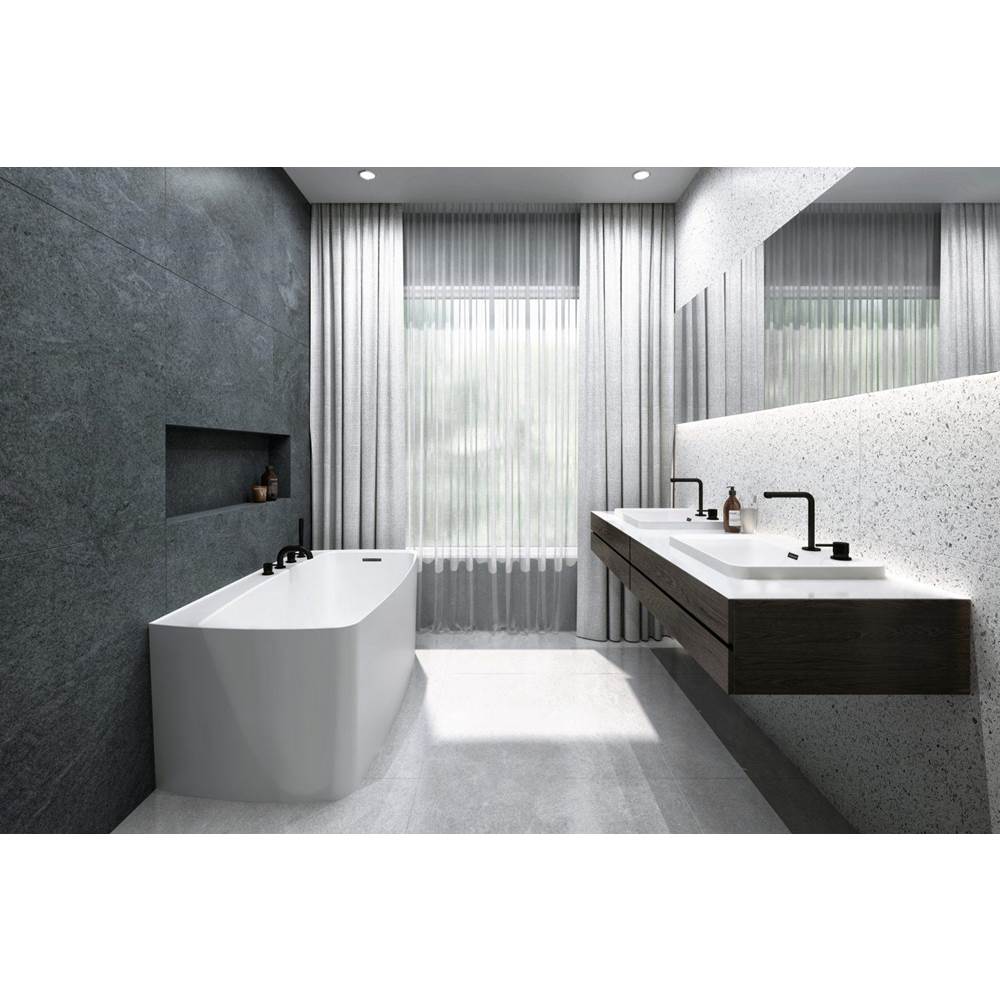 WETSTYLE Lab Bath - 59.5 X 31.5 X 24 - 1 Wall - Built In Nt O/F & Bn Drain - White True High Gloss