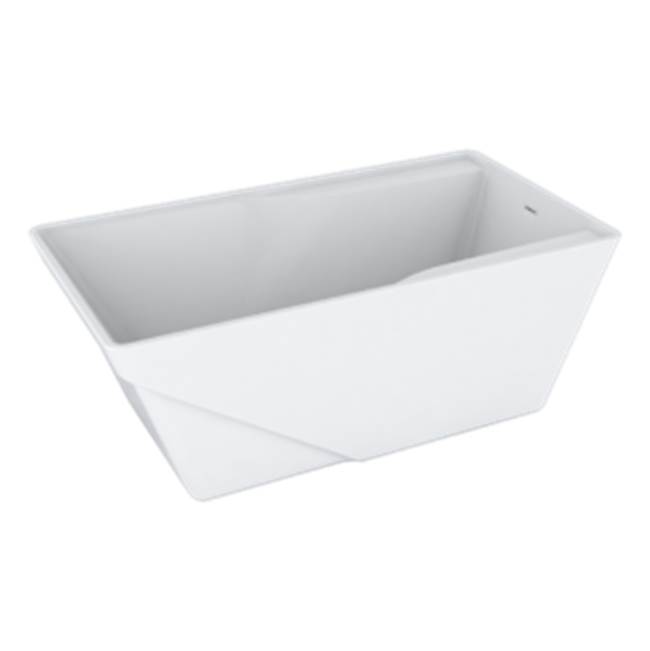 Zitta Axer White Tub 60 X 32 X 23 3/4 Gold Ovf– With Back Heater