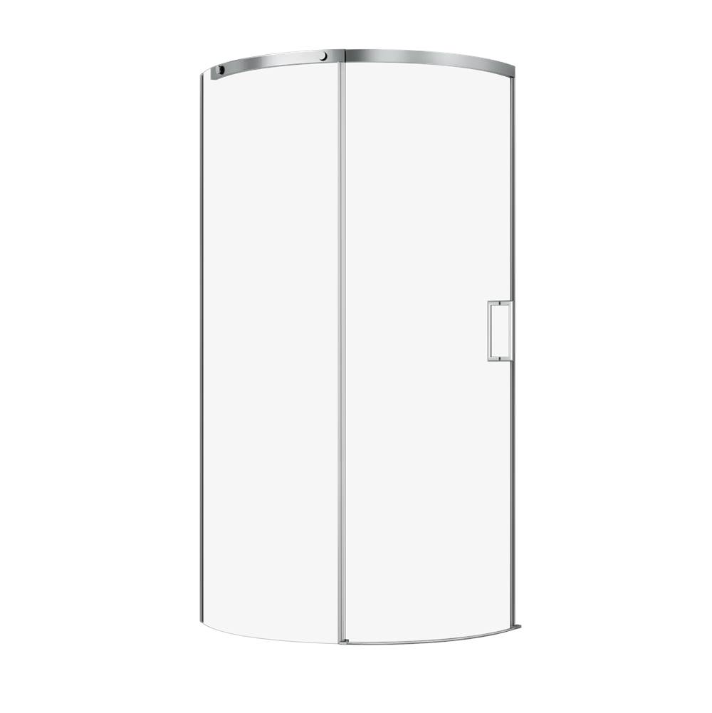 Zitta Vague 36X36 Chrome Clear Corner Shower Door  Left Side